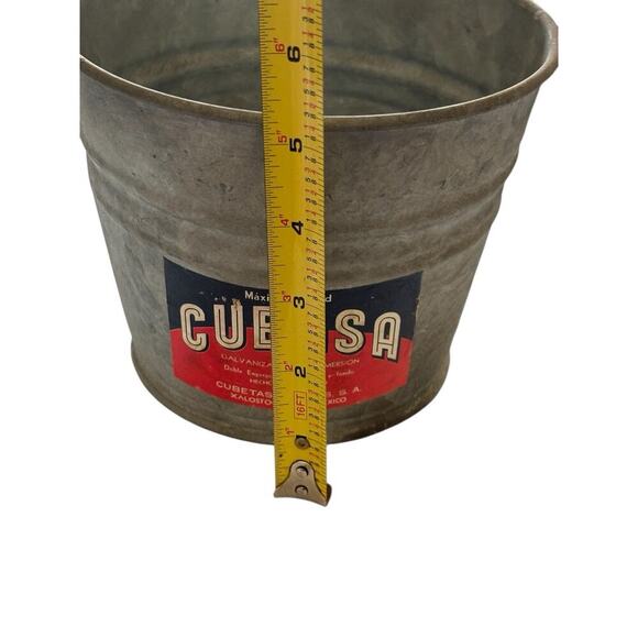 Cubasa 5 INCH Galvanized Steel Bucket PAIL Farm Architectural 3 Liter Vintage - Picture 7 of 8